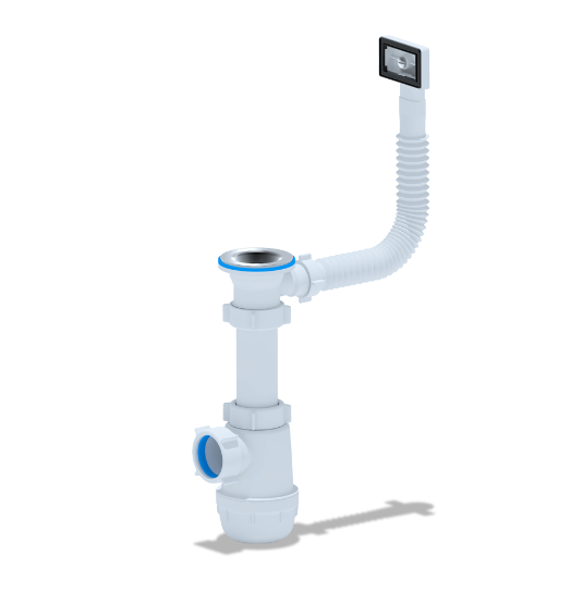 Сифон 1 1/2х40 А0140S c гибким круглым переливом Грот 1 1/2 Ани