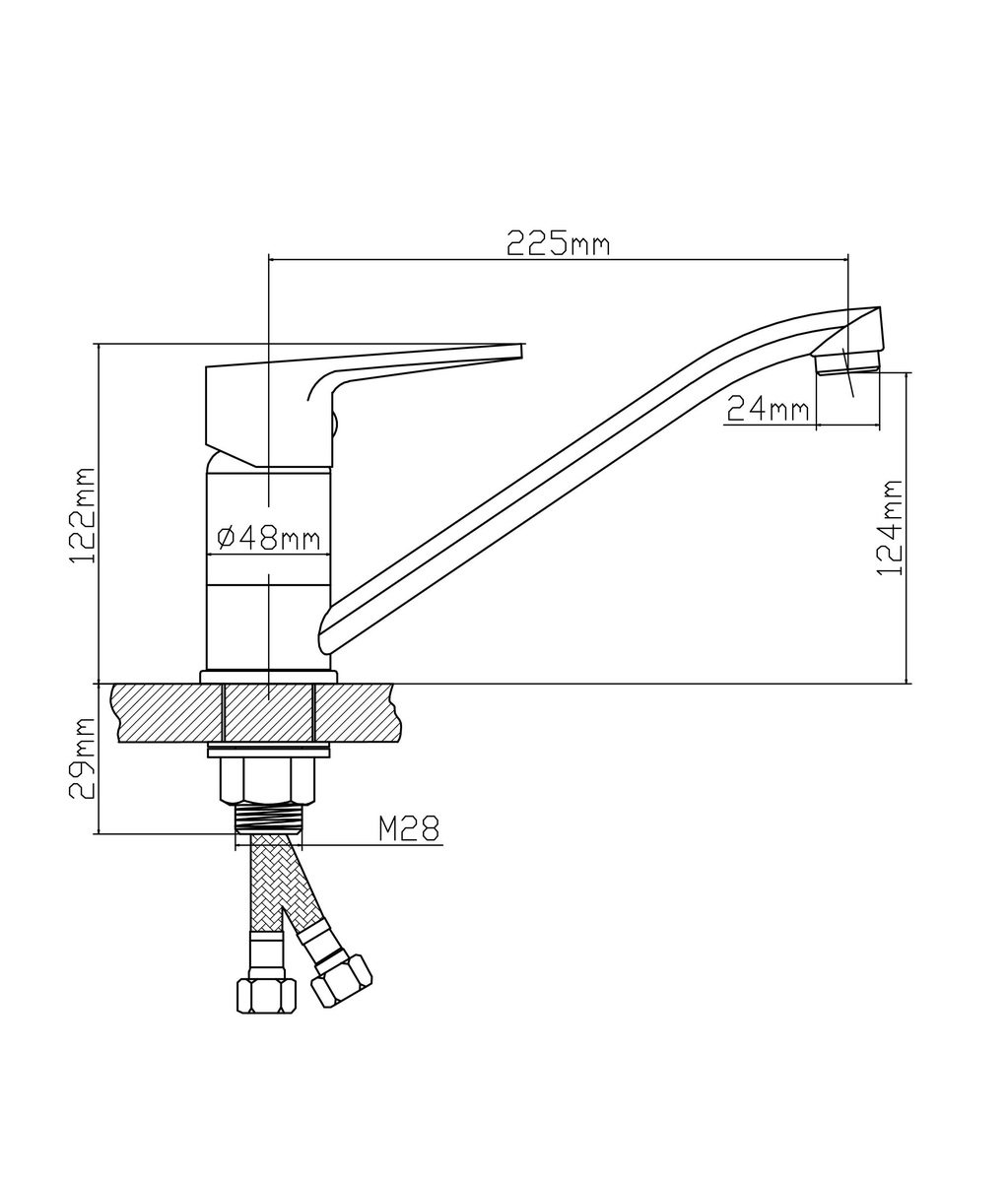 Смеситель для кухни B8282-14 ЛАТУНЬ