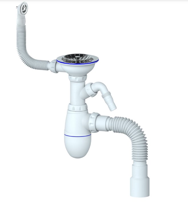 Сифон для мойки UNICORN 3 1/2 трубный со смещением ВС21