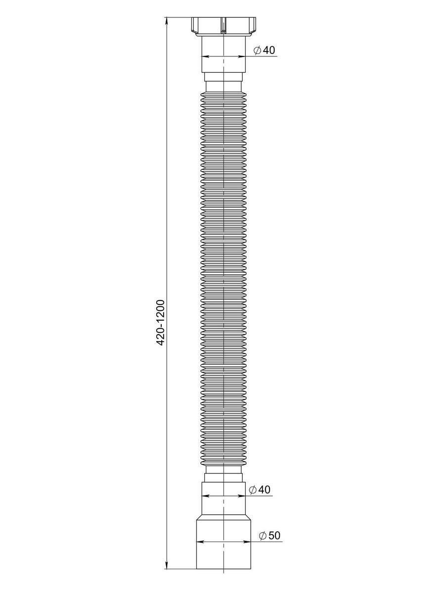 Гофра 1,2 метра1 1/2- 40-50 РМС ГОГ
