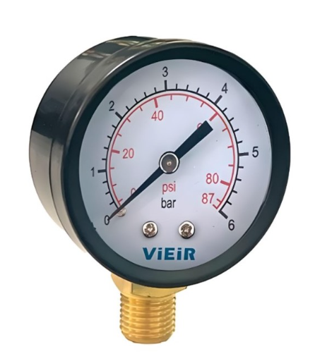 Манометр вертикальный 1/4 (50/10 бар)