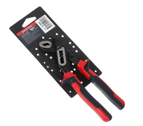 Клещи переставные полированные Бартекс 180 мм Cr-V двухкомпонентная