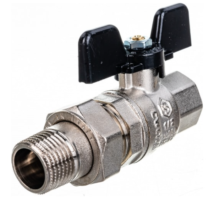 Кран с американкой Stout 3/4 бабочка латунь