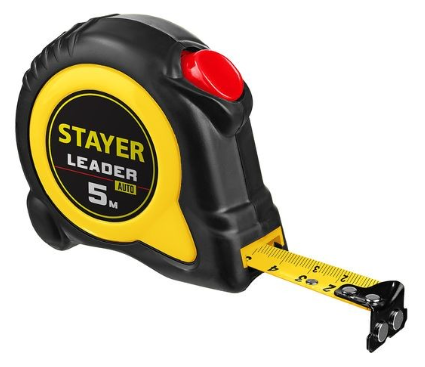 Рулетка STAYER 5 метров автостоп 19 мм