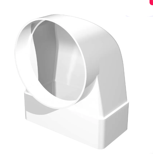 620СК12.5ФП Переходник D125 90 градусов 60Х204 пластик