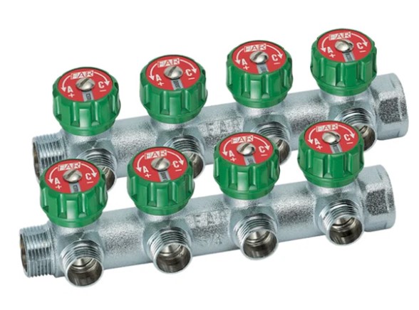 Регулирующий коллектор FAR под плоское уплотнение 4 выхода 1х1/2