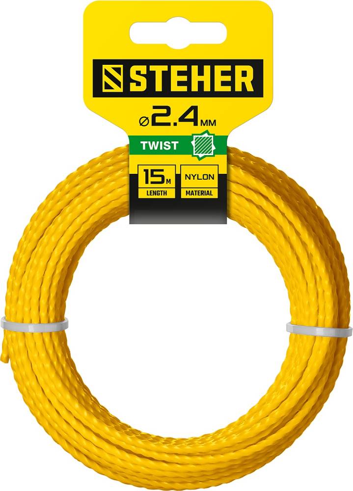 Леска для триммера Steher 2,4 мм 15 метров квадрат 75020-2,4