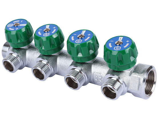 Коллектор регулирующий 3/4 4выхода плоское уплотнение SMB-6849-341204 Stout