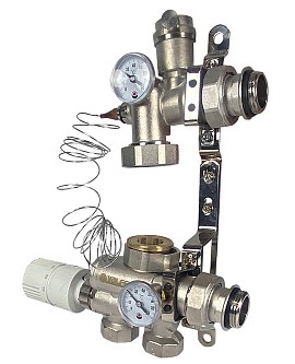 Насосно-смесительный узел с нижним подключением с термоголовкой Valfex для насоса 130-180мм