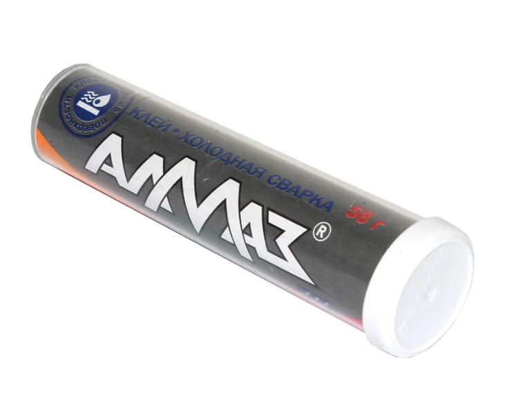 Холодная сварка Алмаз со стальным наполнением 58 г в тубе AZ-0034