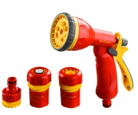 Набор поливочный GRINDA GS-12 пистолет 8 режимов 1/2 пластик