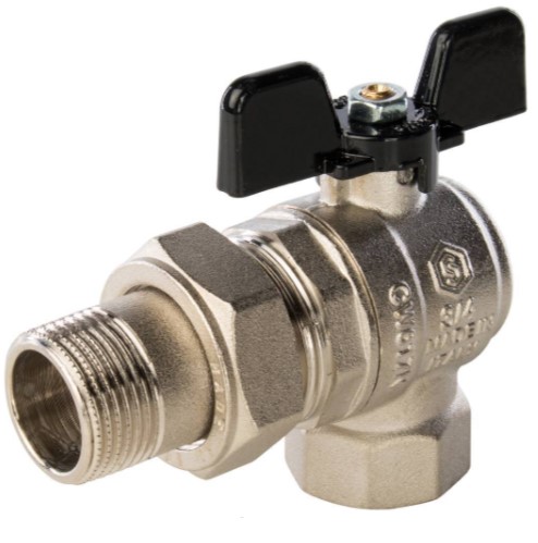 Кран с американкой 3/4 угловой внут/нар STOUT латунь бабочка