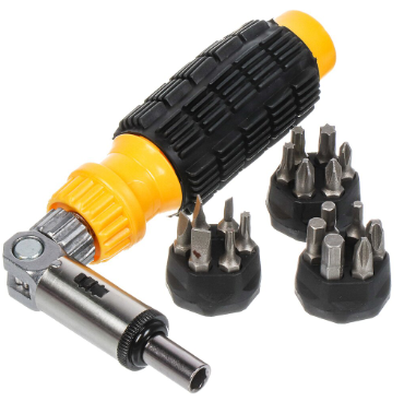 Отвертка реверсивная с битами 19 предметов SB020