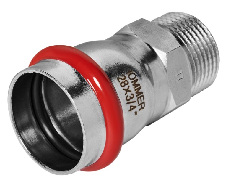 Переходник ВПр-НР 28х3/4 из нержавеющей стали