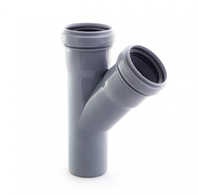 ПВХ Тройник 50х45 серый