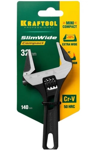 Ключ разводной SlimWide Compact 140/33мм KRAFTOOL 27266-20