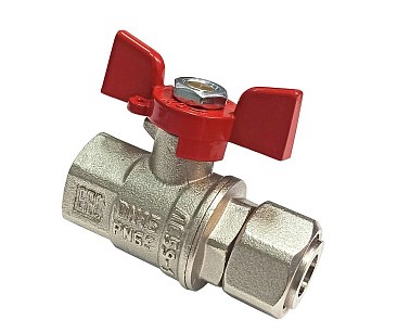 Кран 3/4 внут/нар бабочка Valflex премиум никель