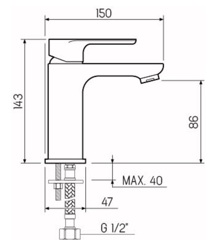 Смеситель для умывальника SL 133-001F Д35