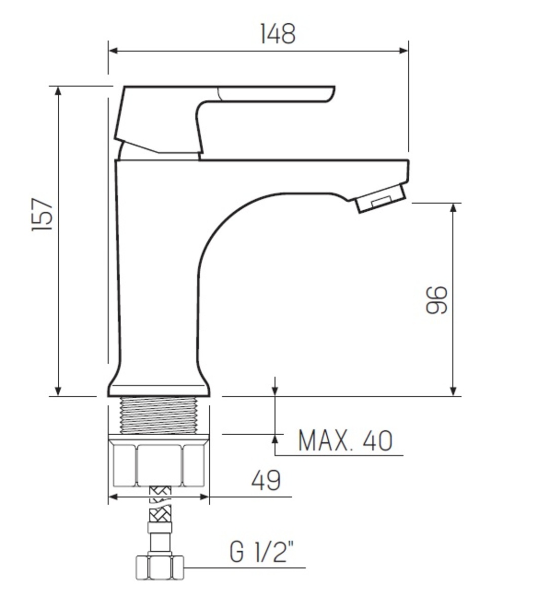 Смеситель для умывальника SL 123-001F Д35