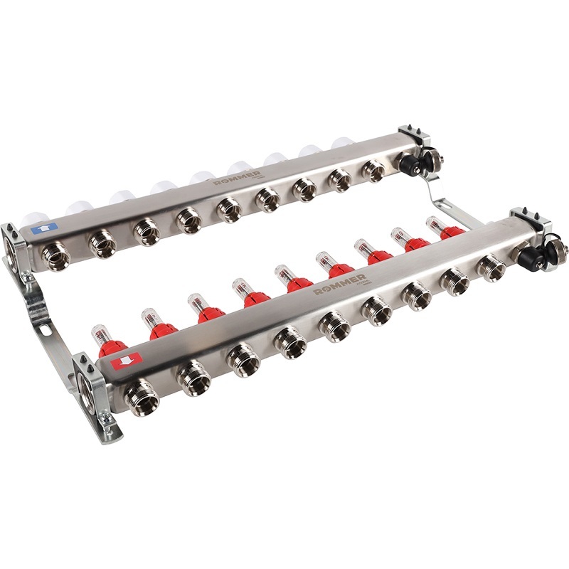 Группа коллекторов ROMMER с расходомерами 9 выхода в сборе
