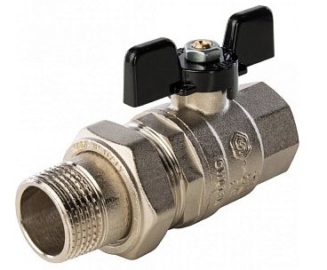 Кран 1 внут/нар STOUT с американкой бабочка латунь