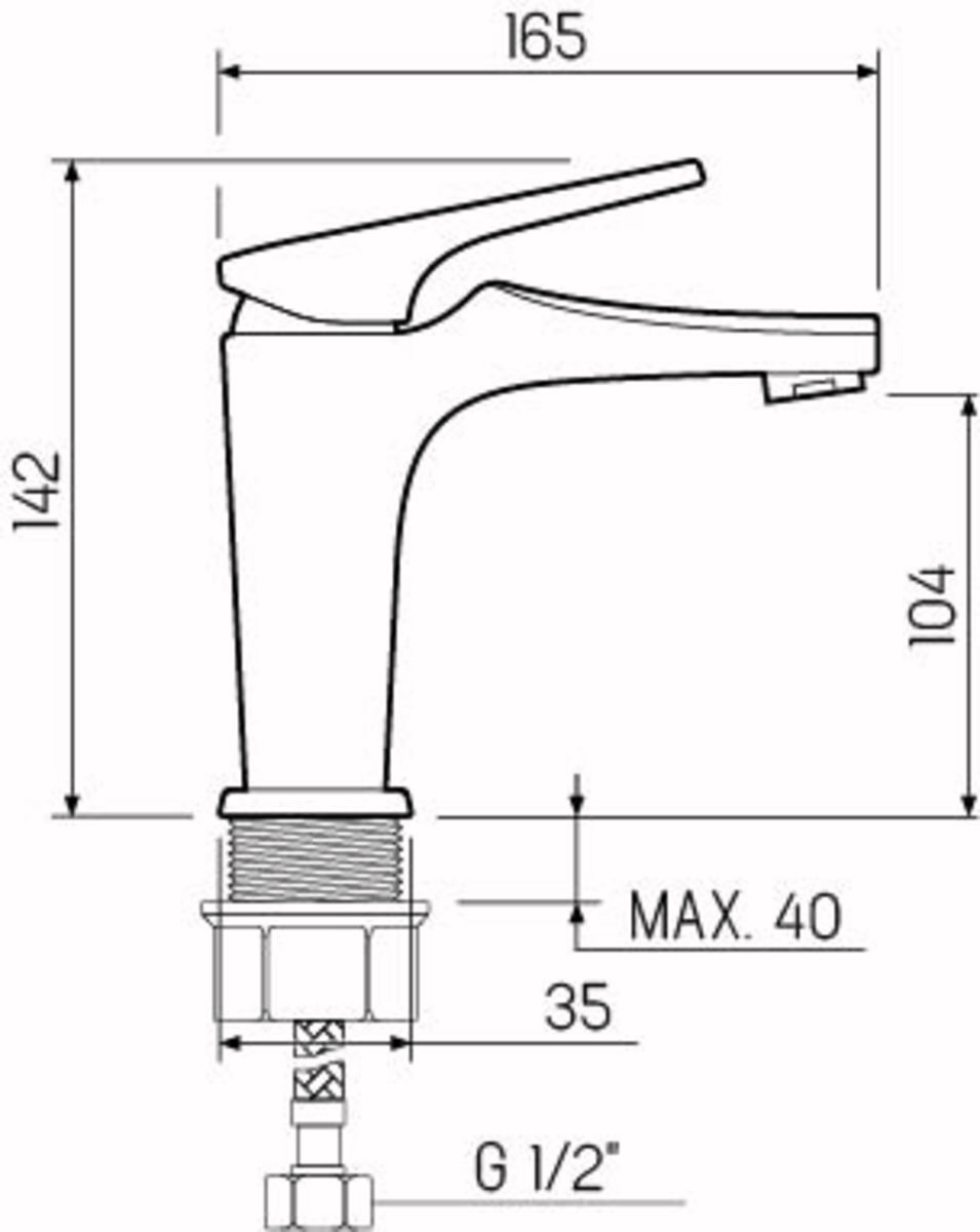 Смеситель для умывальника SL 122-001F Д35