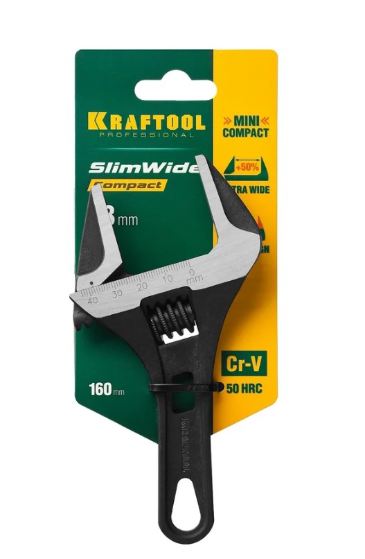 Ключ разводной SlimWide Compact 160/44 мм KRAFTOOL 27266-25