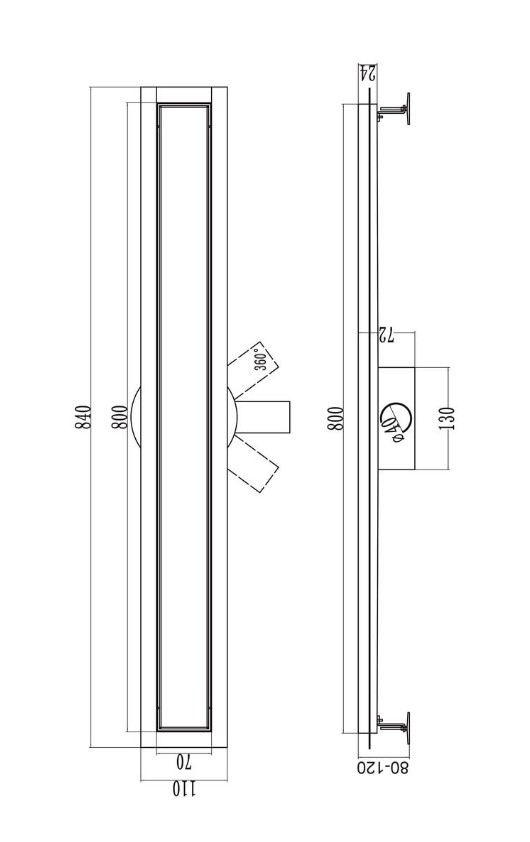 Трап линейный РМС ТЛ02-80х7