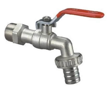 Кран с носиком 1/2″ с красной ручкой