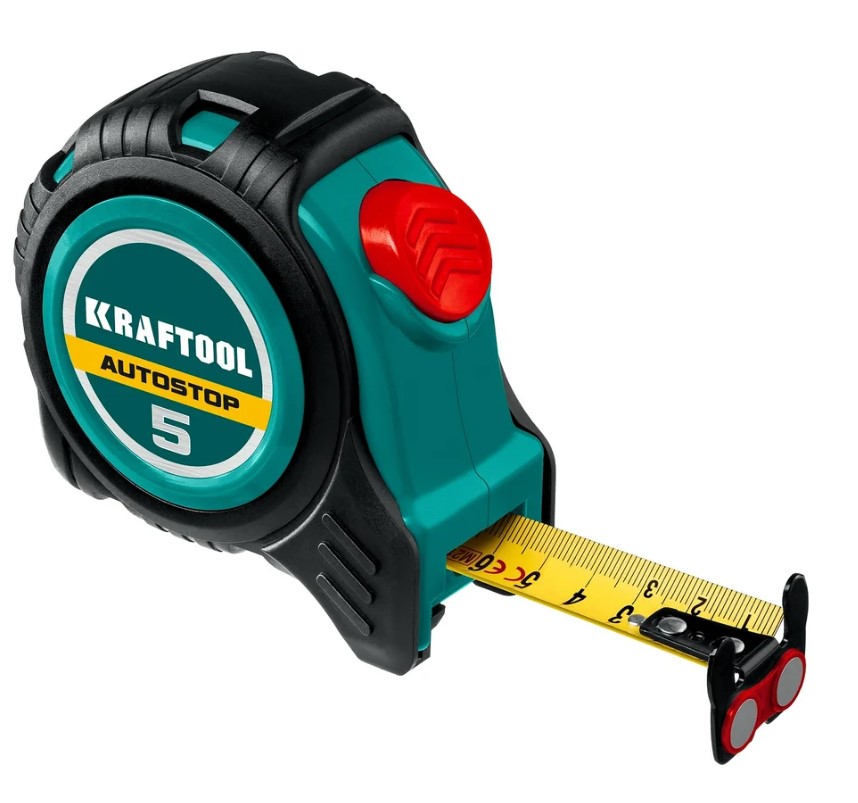 Рулетка KRAFTOOL AutoStop 19 мм-5 метра 3412-5-19