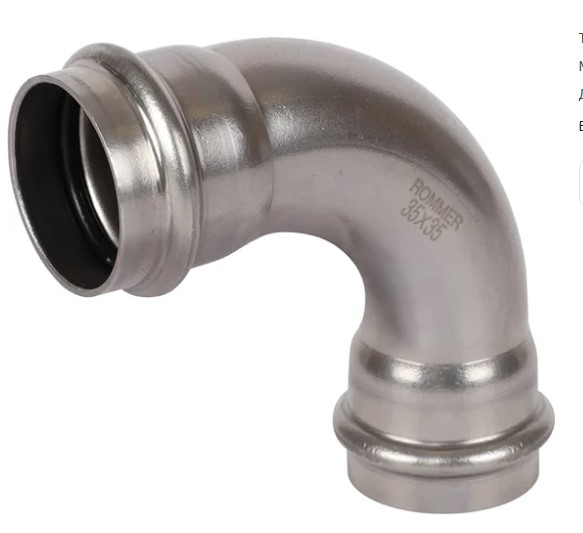 Угольник ВПр-ВПр 35х90 из нержавеющей стали