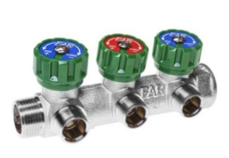Регулирующий коллектор FAR под евроконус 3 выхода 3/4х1/2