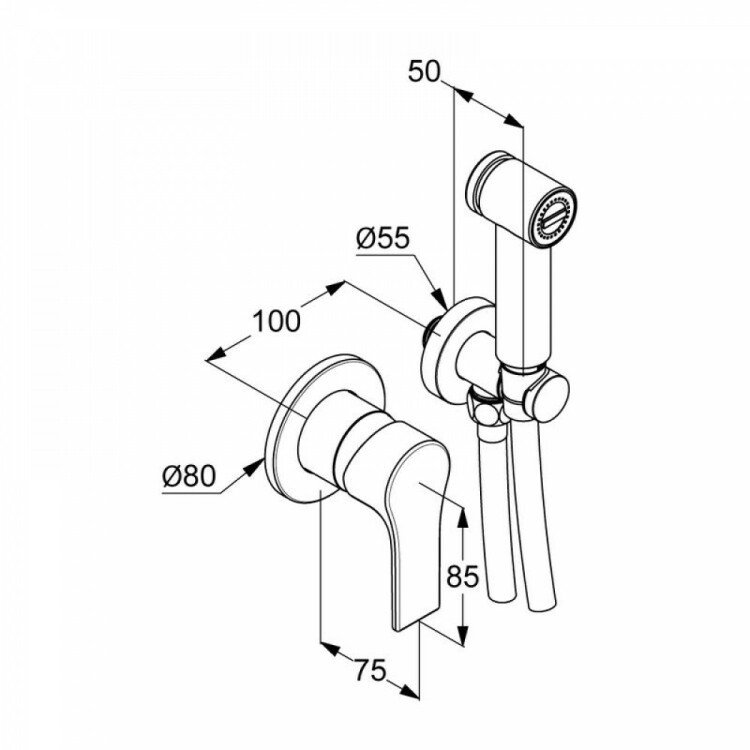 Гигиенический душ Kludi ZENTA SL модерн встрайваемый 489980565