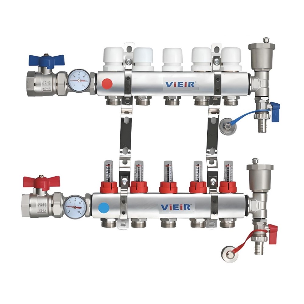 Коллекторная группа 6-выходами (кранами и расходомерами)
