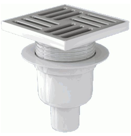 Трап вертикальный д50 реш/нерж 150х150 с сухим затвором