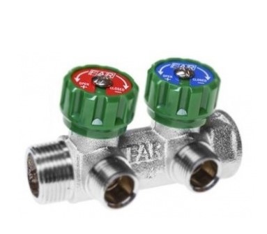 Регулирующий коллектор под евроконус 2 выхода 3/4х1/2