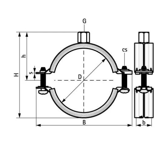 Хомут оцинкованный BIS KSB2 м8/10 25-28 мм