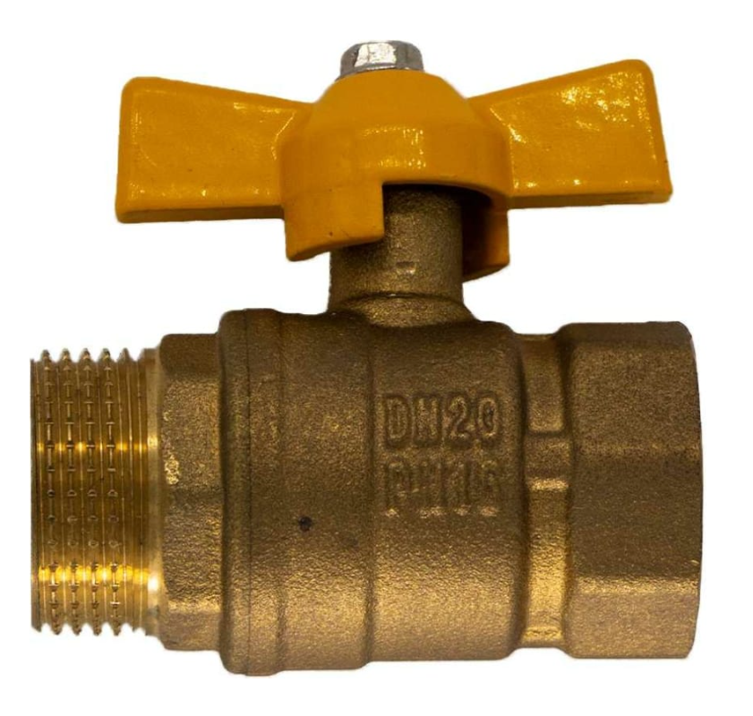 Кран для газа 1 г/г бабочка