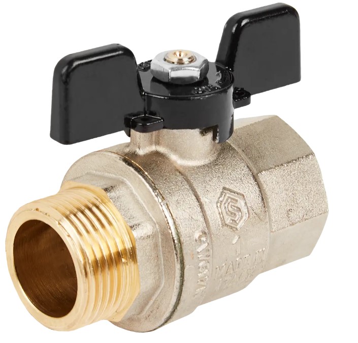 Кран 1 внут/нар STOUT бабочка латунь