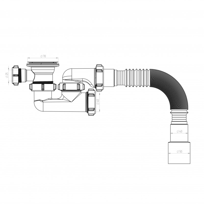 Сифон для поддона TIVOLI 1 1/2х40
