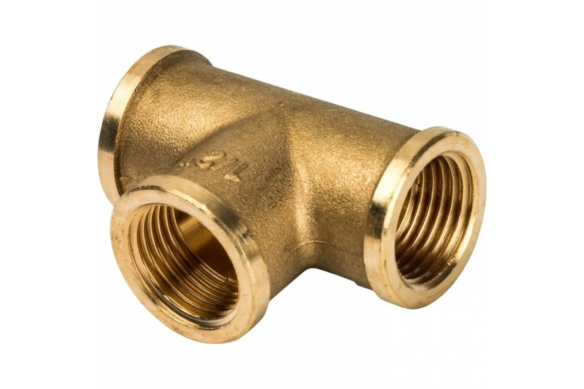 Тройник Stout 1/2 вн/вн латунь