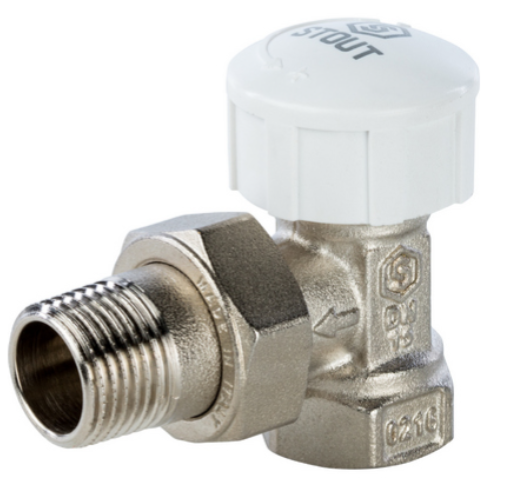 Кран для радиатора Stout для термоголовки угловой 1/2