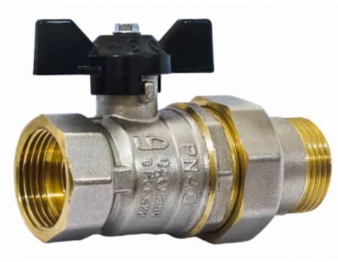 Кран с американкой 3/4 внут/нар ЛД латунь бабочка