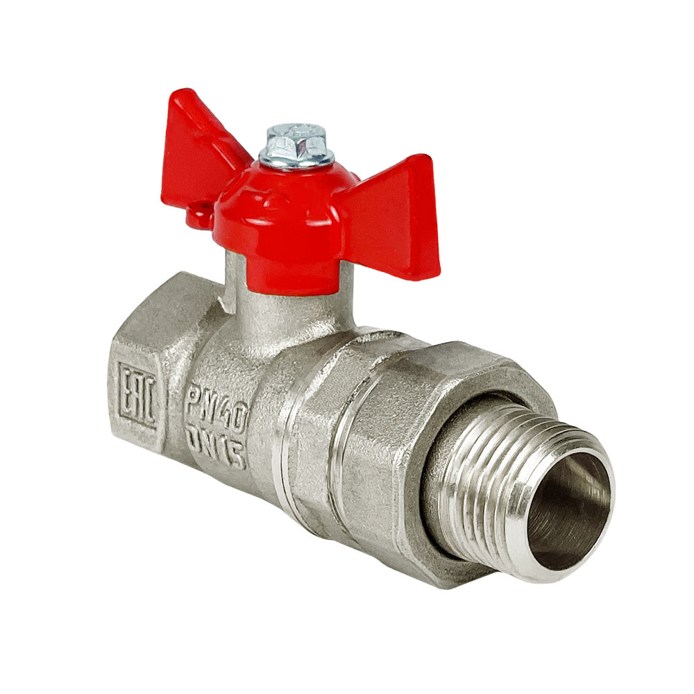 Кран с американкой 3/4 внут/нар VALFEX латунь НИКЕЛЬ