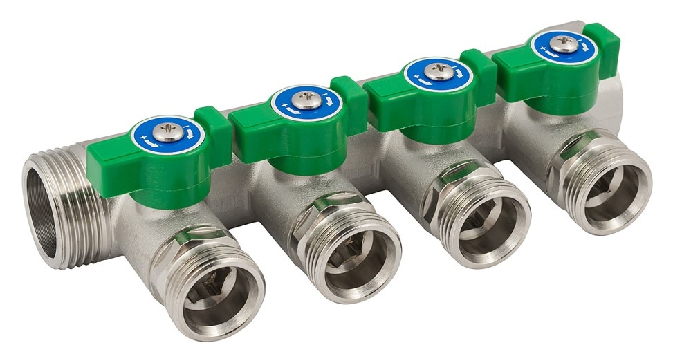 Коллектор модульный ELSEN 3/4х1/2 4 выхода под плоскую прокладку