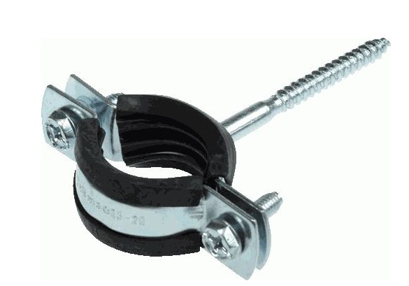 Хомут металлический с резинкой 3/4 (25-28 мм)