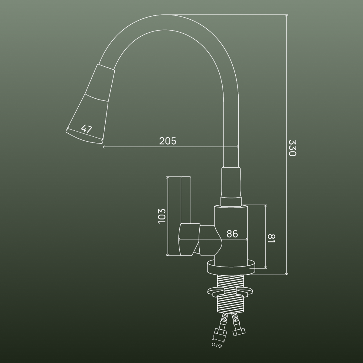 Смеситель для кухни РМС SUS 123BL-016F