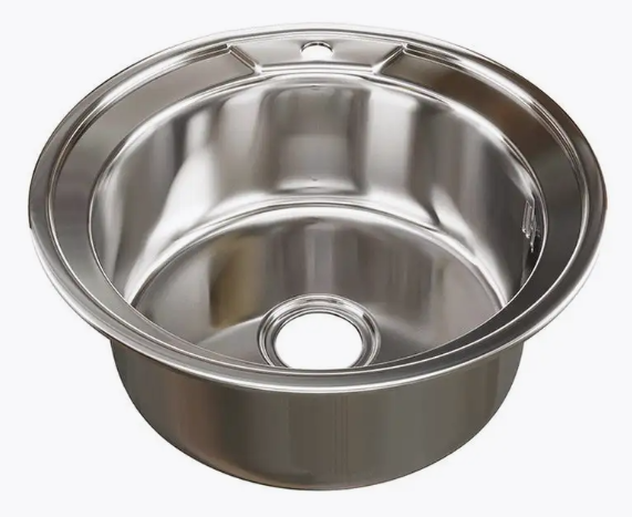 Мойка нержавейка врезная Д51 (круглая) 0,6 мм