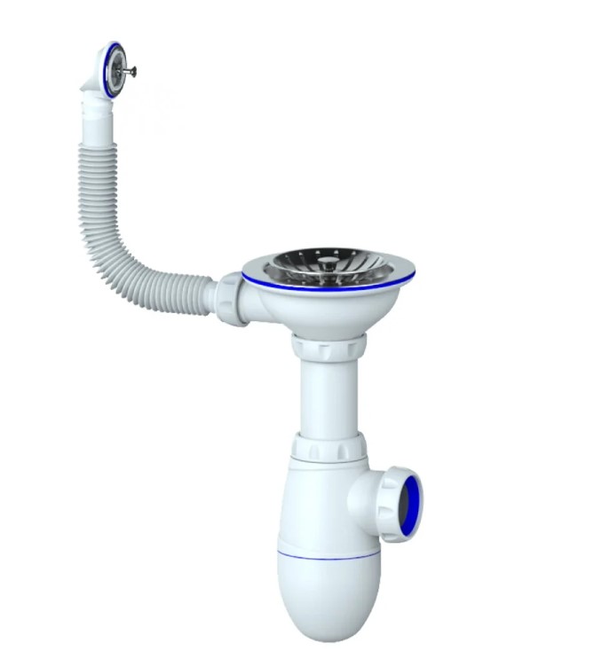 Сифон для мойки UNICORN 3 1/2 с переливом В410Р