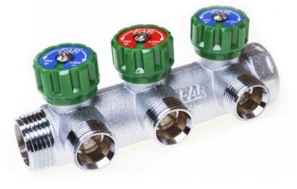 Регулирующий коллектор под евроконус 3 выхода 3/4х1/2